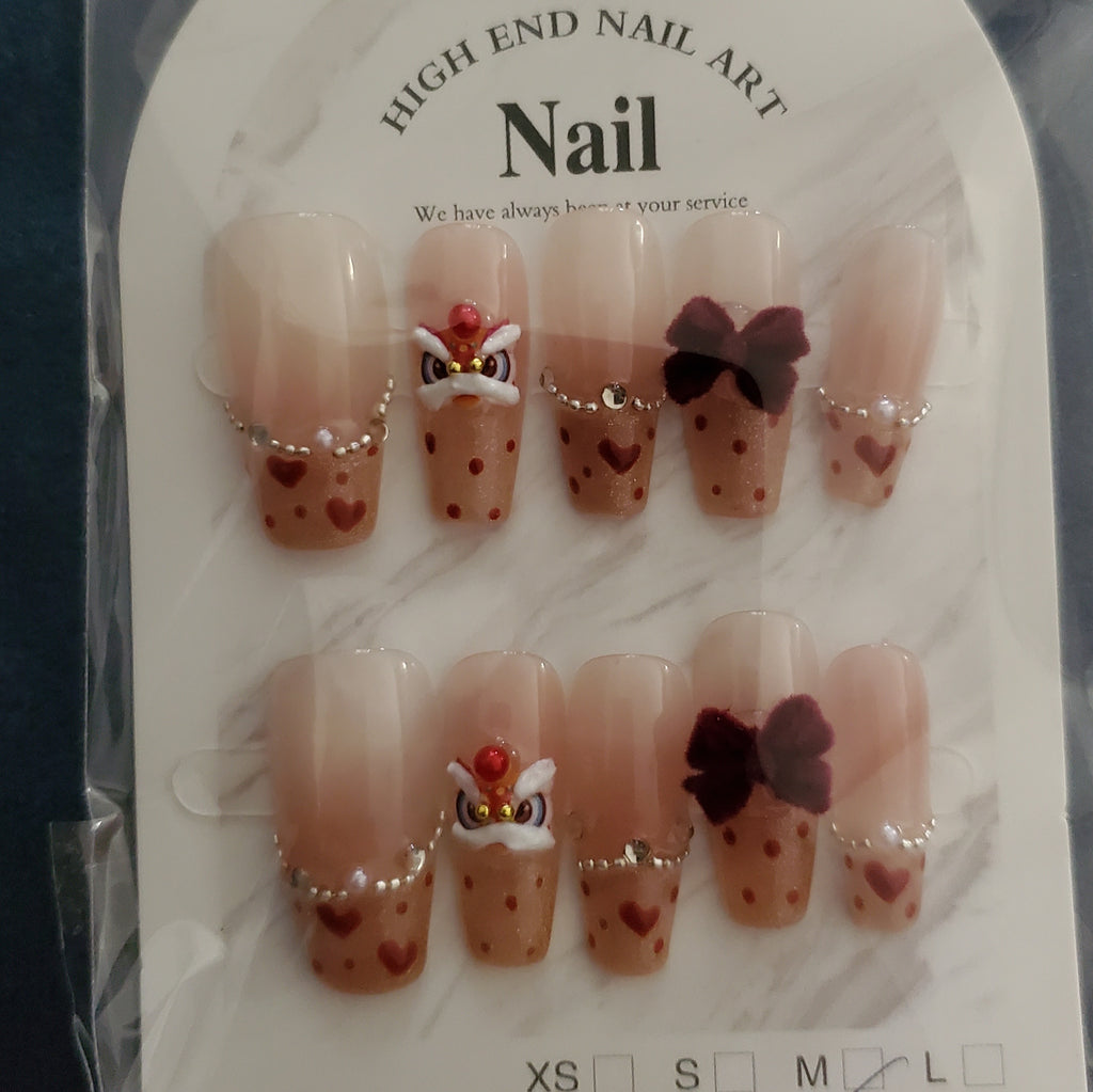 10 piece handmade press-on nails